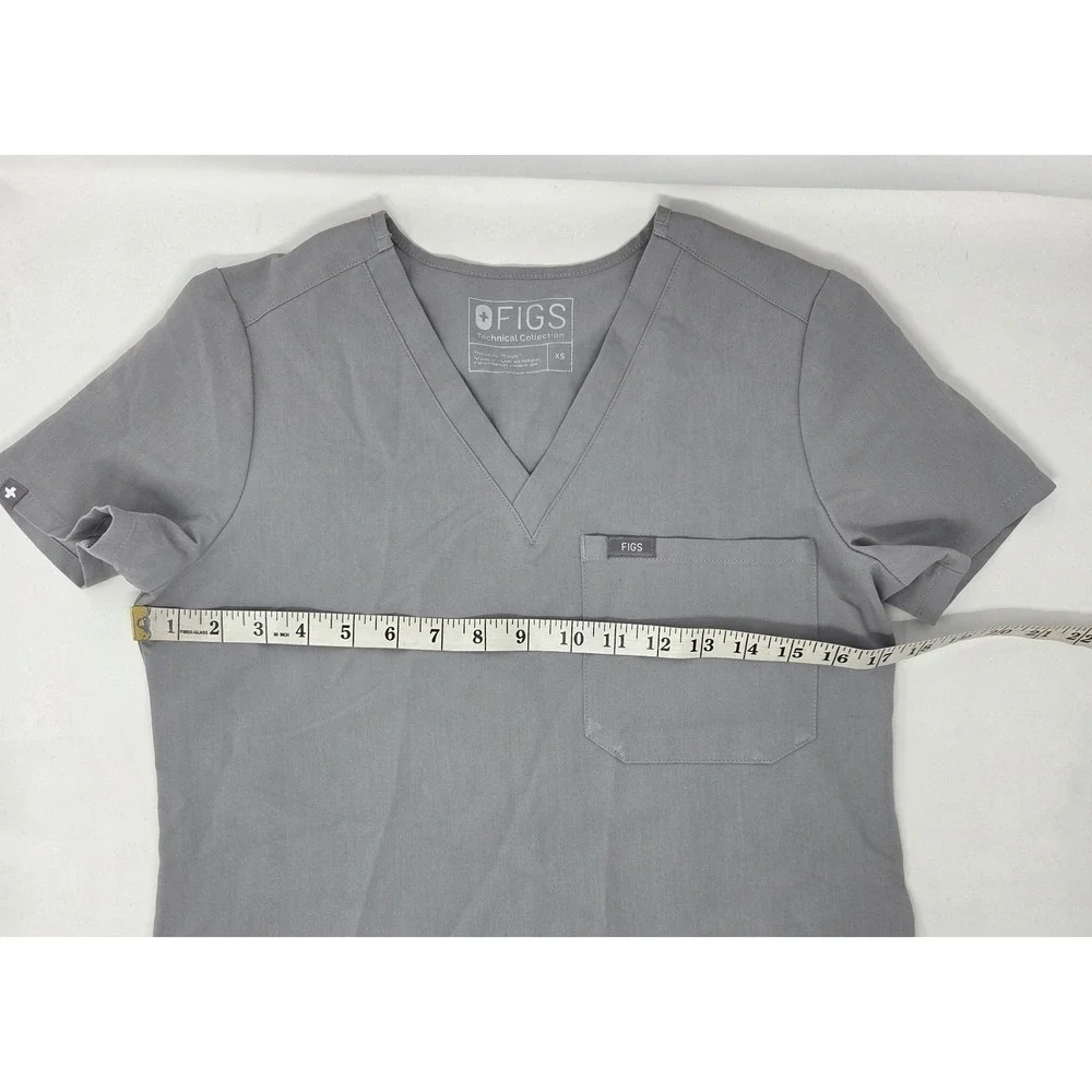 FIGS Women's Size XS Catarina‎ Light Gray Scrub Top Medical Dental  FW1000